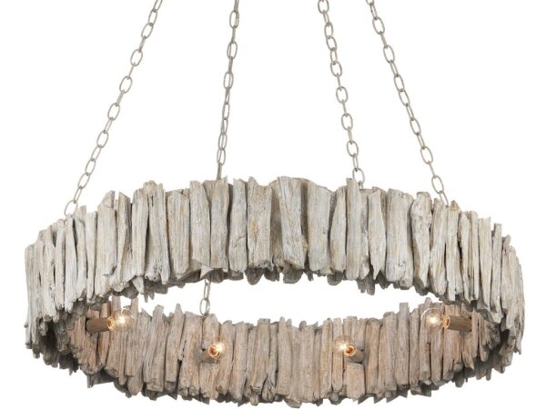Driftwood Whitewash Ring Chandelier - Image 4