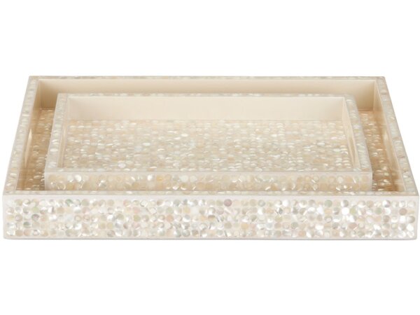 Gerri Dot Mother of Pearl Tray Set of 2 - Image 3