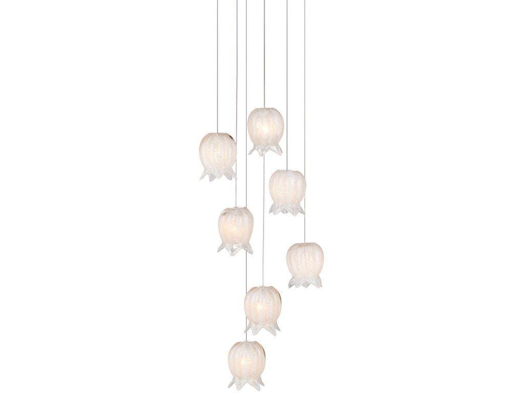 Polpo White 7-Light Round Multi-Drop Pendant