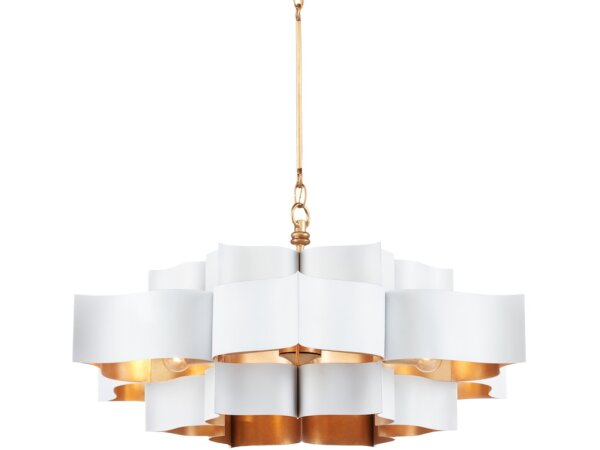Grand Lotus Large White Chandelier - Image 4