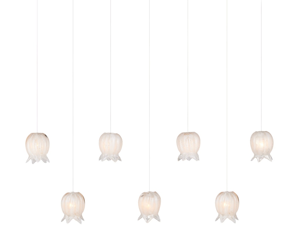 Polpo White 7-Light Linear Multi-Drop Pendant