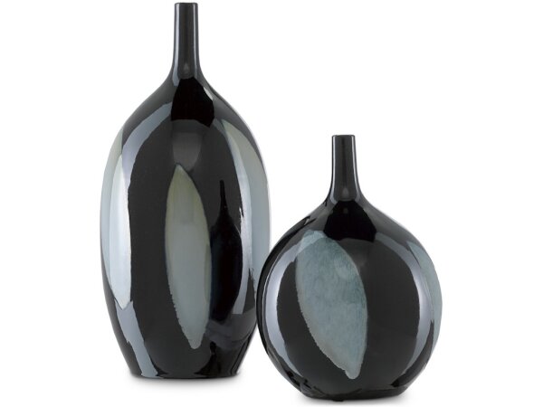 Let Us Twist the Glass Round Black Vase - Image 4