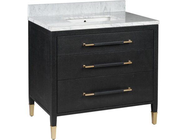 Verona 36" Black Vanity with Rectangular Undermount Sink - Image 3