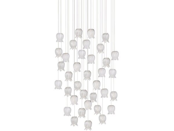 Polpo White 36-Light Round Multi-Drop Pendant - Image 4