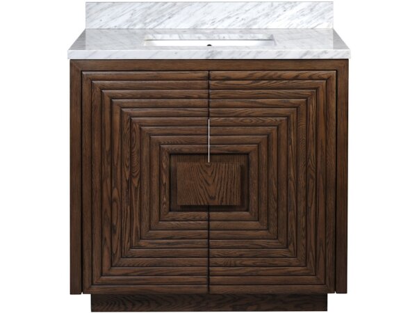 Morombe 36" Cocoa Marble Vanity with Rectangular Undermount Sink - Image 3
