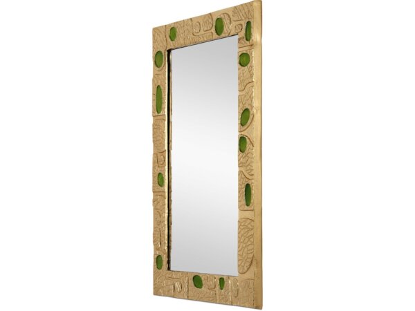 Beau Monde Gold and Green Mirror - Image 3