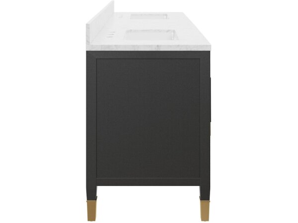 Verona 72" Black Vanity with Rectangular Undermount Sink - Image 5