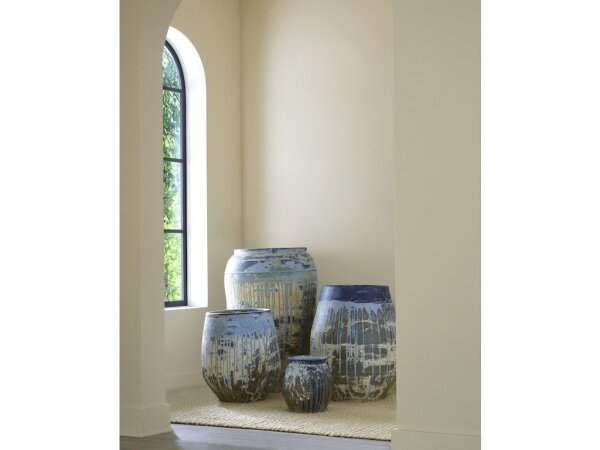 Catania Large Antique Blue Drip Planter - Image 4