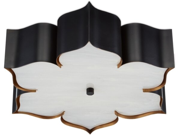 Grand Lotus Black Flush Mount - Image 5