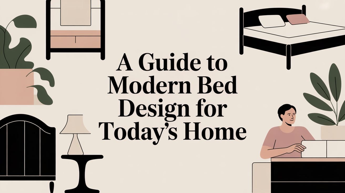 modern bed design bedroom illustration
