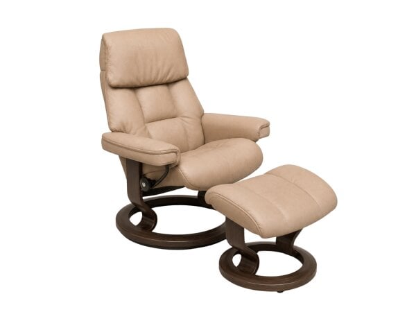 stressless® ruby (s) classic base recliner with ottoman