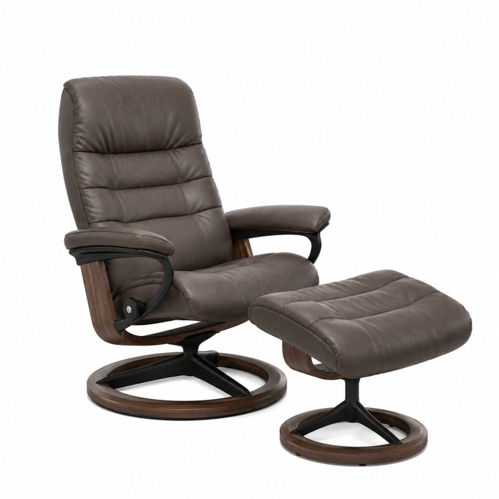 stressless® opal (large) signature base recliner with ottoman