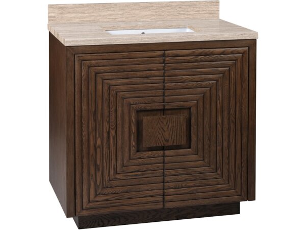 Morombe 36" Cocoa Travertine Vanity with Rectangular Undermount Sink - Image 4