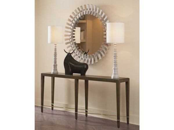 Diza Round Whitewash Mirror - Image 4