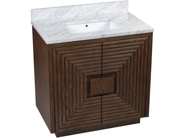 Morombe 36" Cocoa Marble Vanity with Rectangular Undermount Sink - Image 5