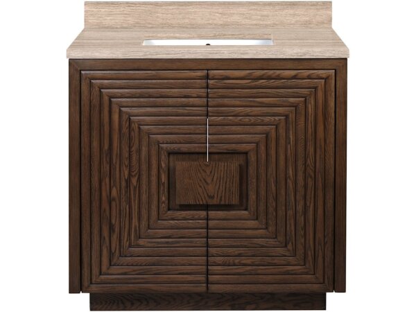 Morombe 36" Cocoa Travertine Vanity with Rectangular Undermount Sink - Image 3