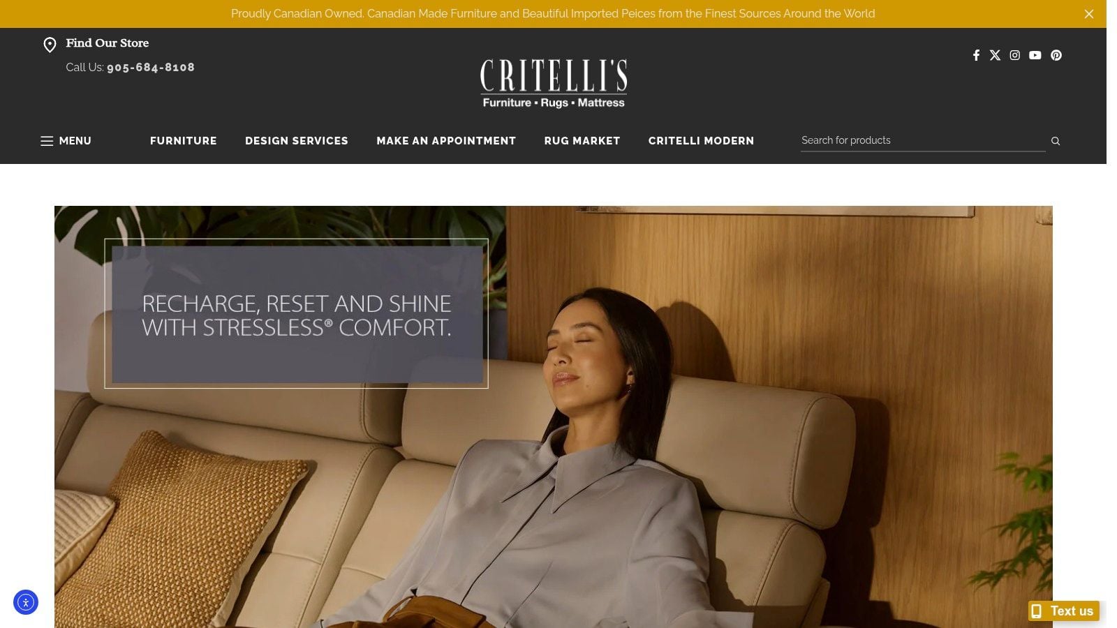 Screenshot from https://www.critellifurniture.com/collections/stressless