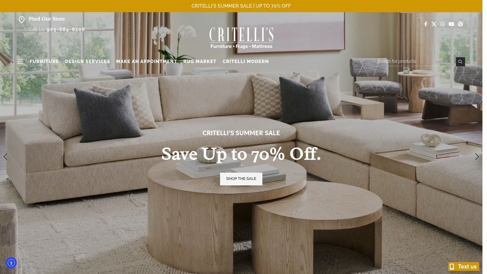 Screenshot from https://www.critellifurniture.com