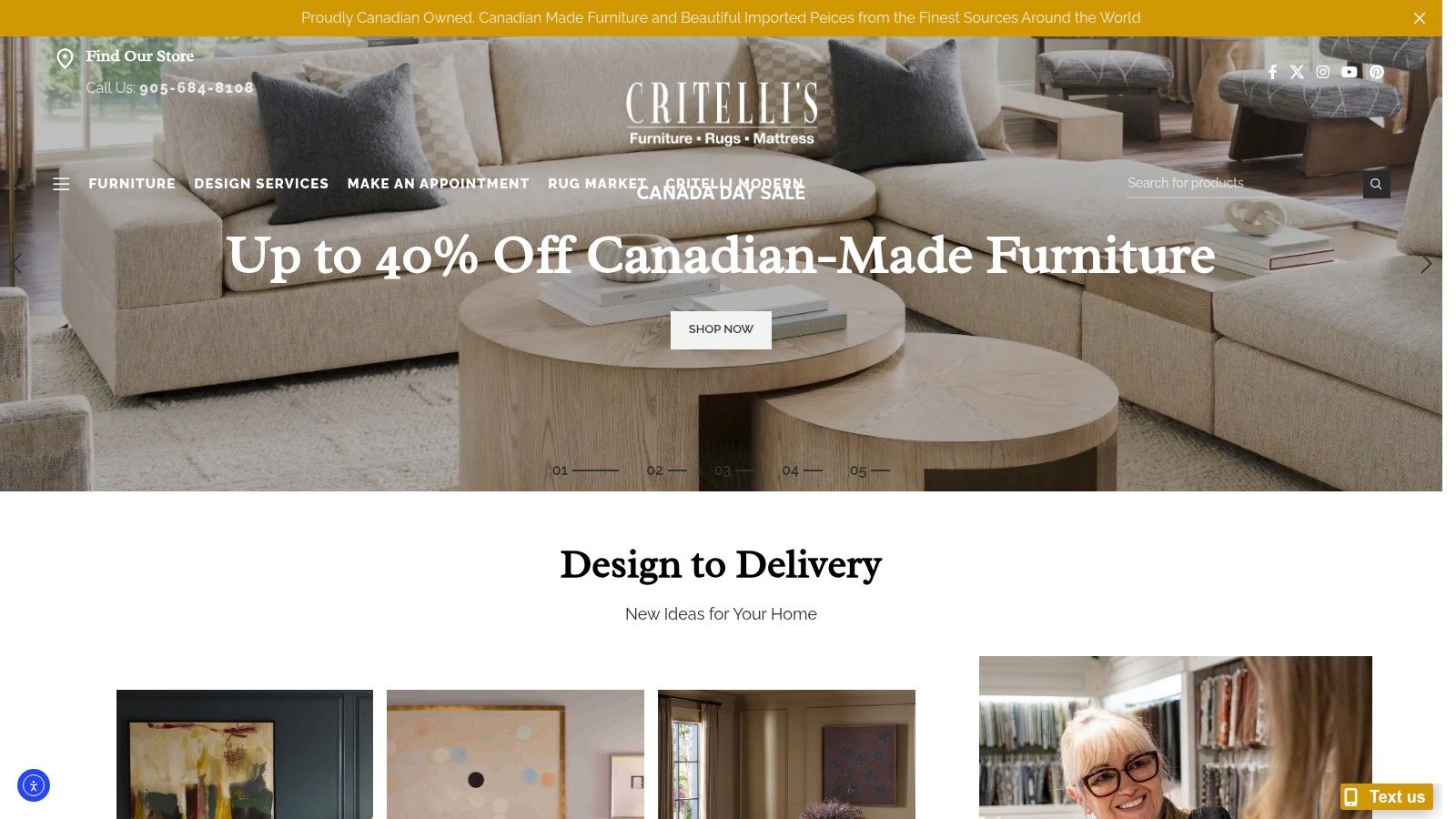 Screenshot from https://www.critellifurniture.com/shop/bedrooms/bedroom-sets/