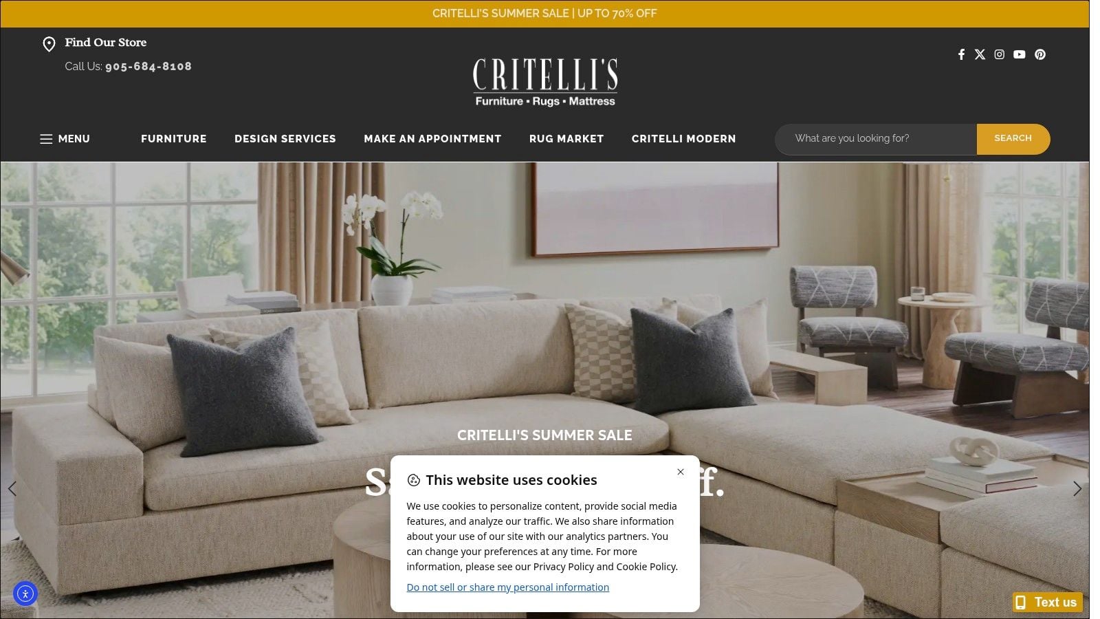 Screenshot from https://www.critellifurniture.com