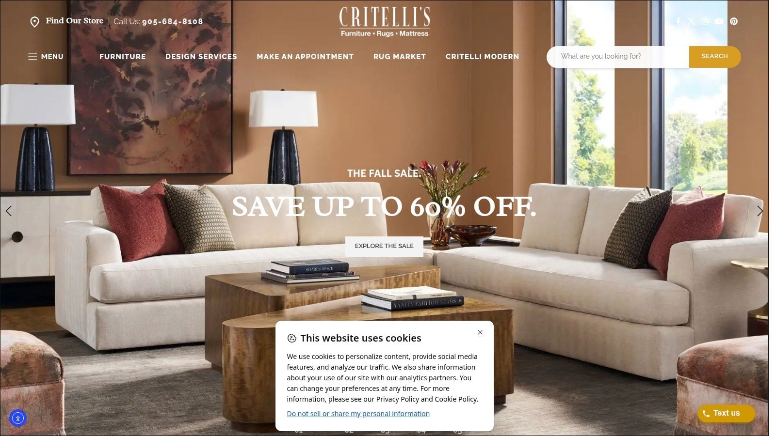 Screenshot from https://www.critellifurniture.com